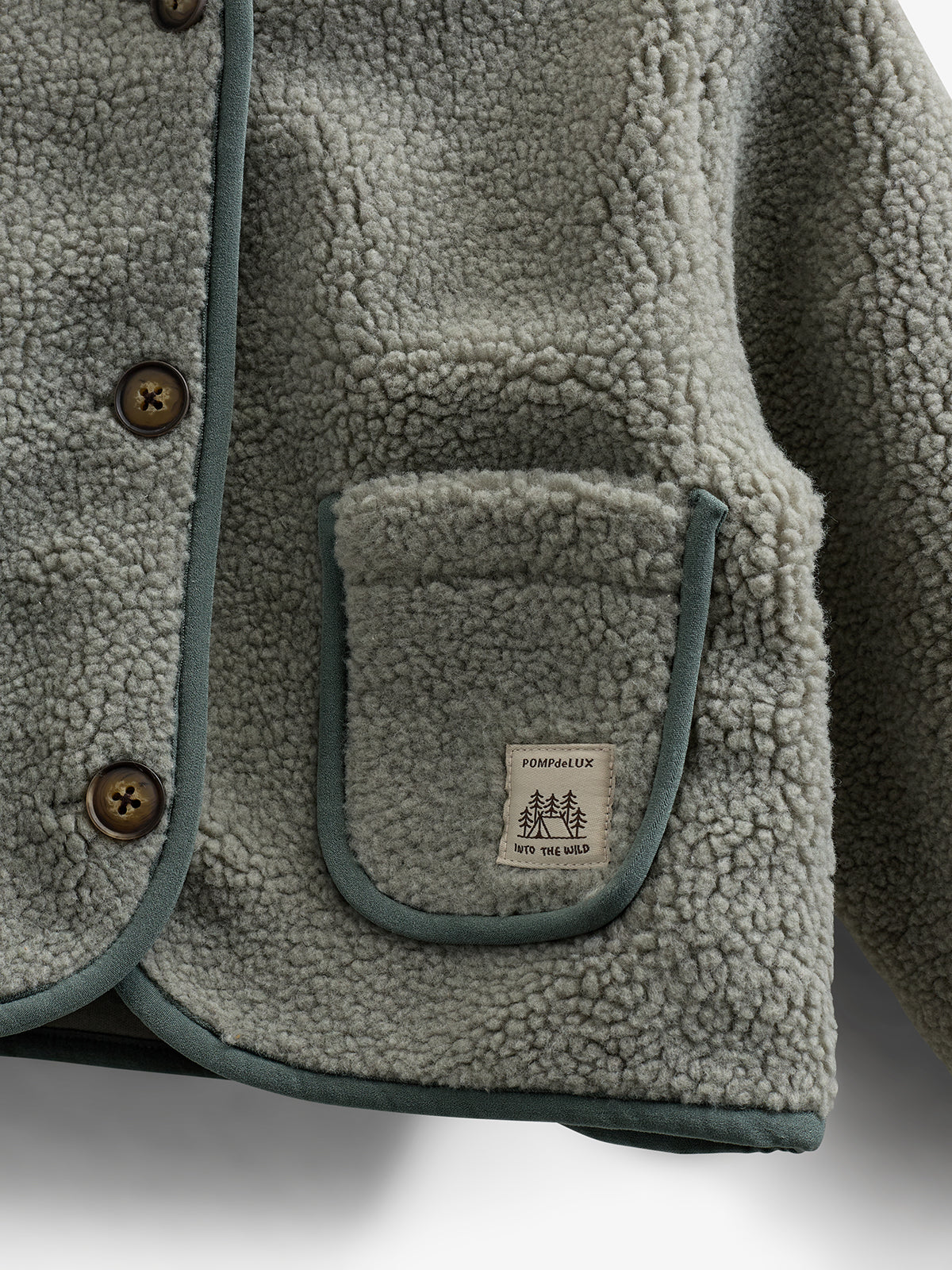 Teddyjacke mit Knöpfen - Kids - Dusty Green | 100627 Mayfield