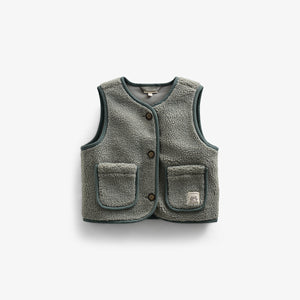 Teddyweste mit Knöpfen - Kids - Dusty Green | 100630 Mayfield