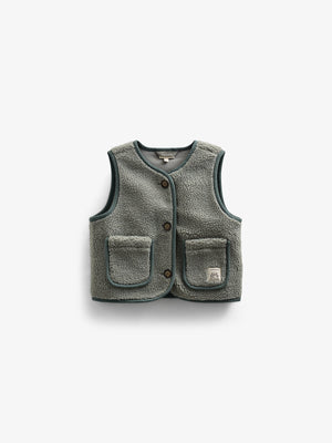 Teddyweste mit Knöpfen - Kids - Dusty Green | 100630 Mayfield