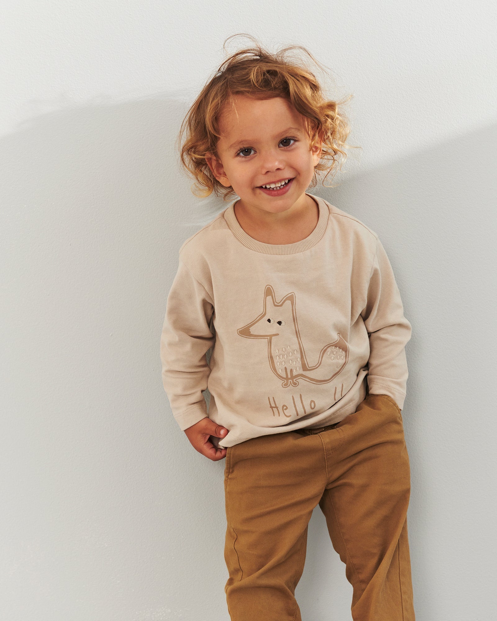 Foxie Langarm-T-Shirt - Little - Beige