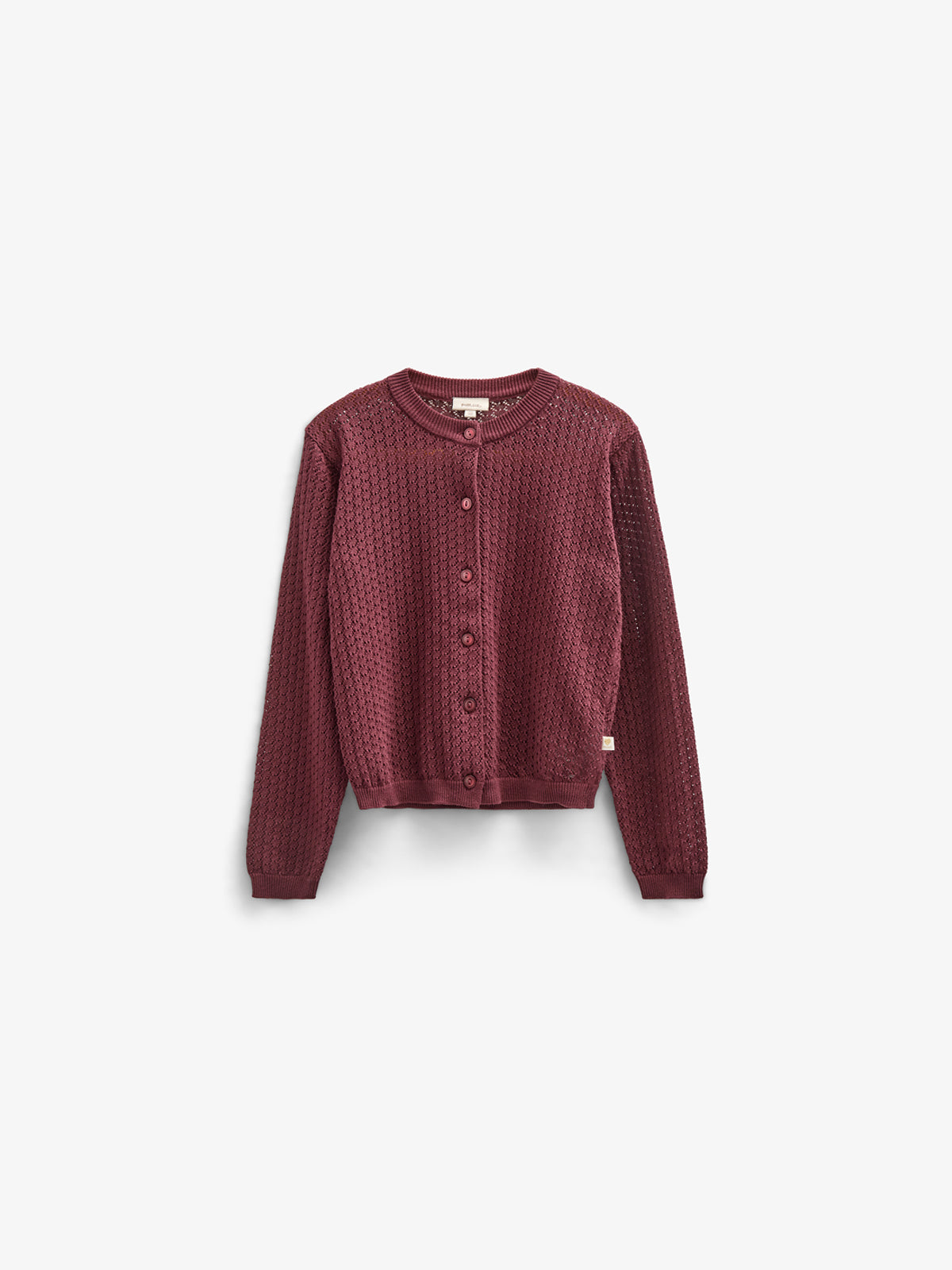 Baumwoll-Pointelle-Strickjacke - Kids - Burgundy | 100685 Esme