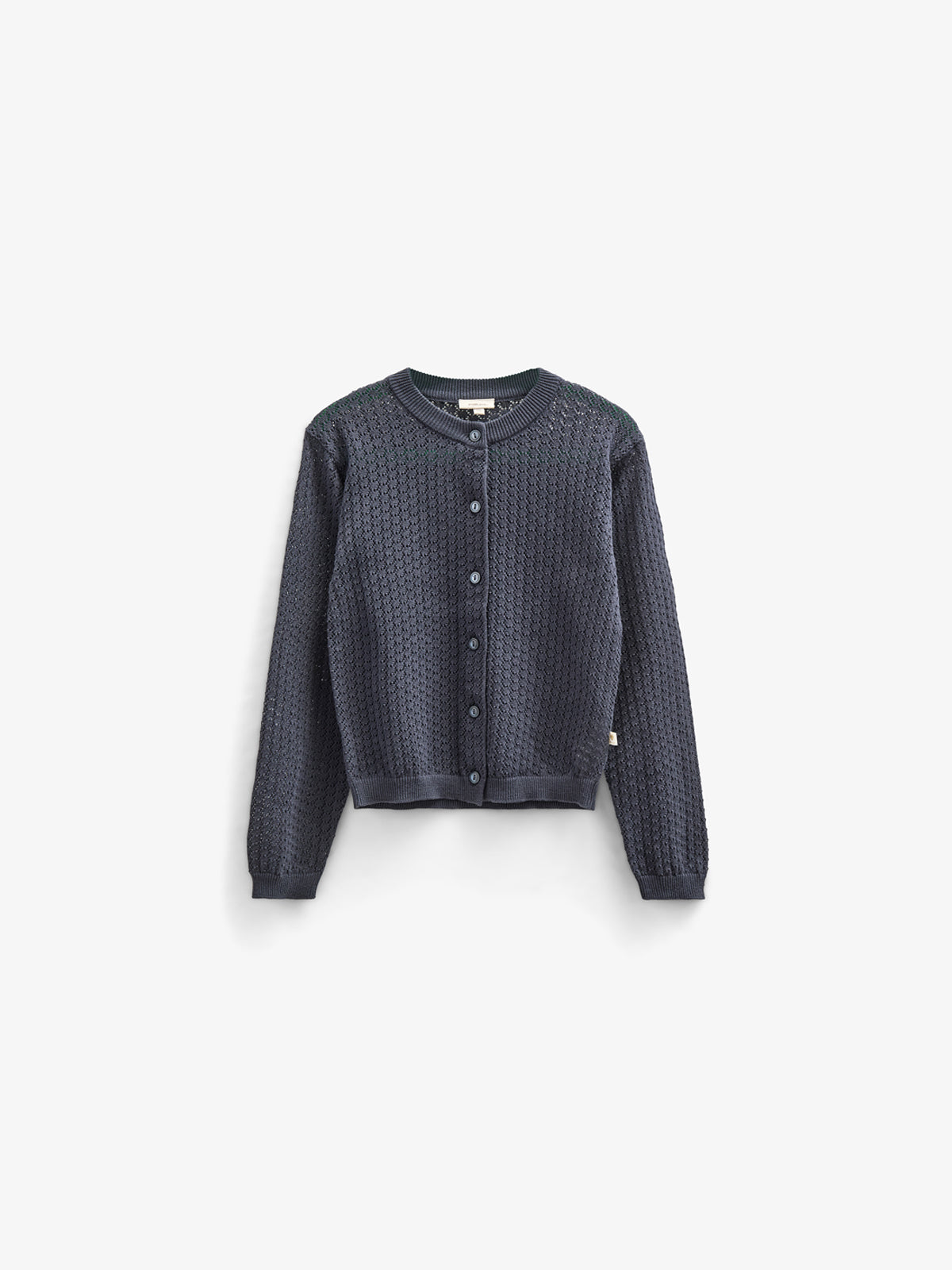 Baumwoll-Pointelle-Strickjacke - Kids - Navy | 100687 Esme