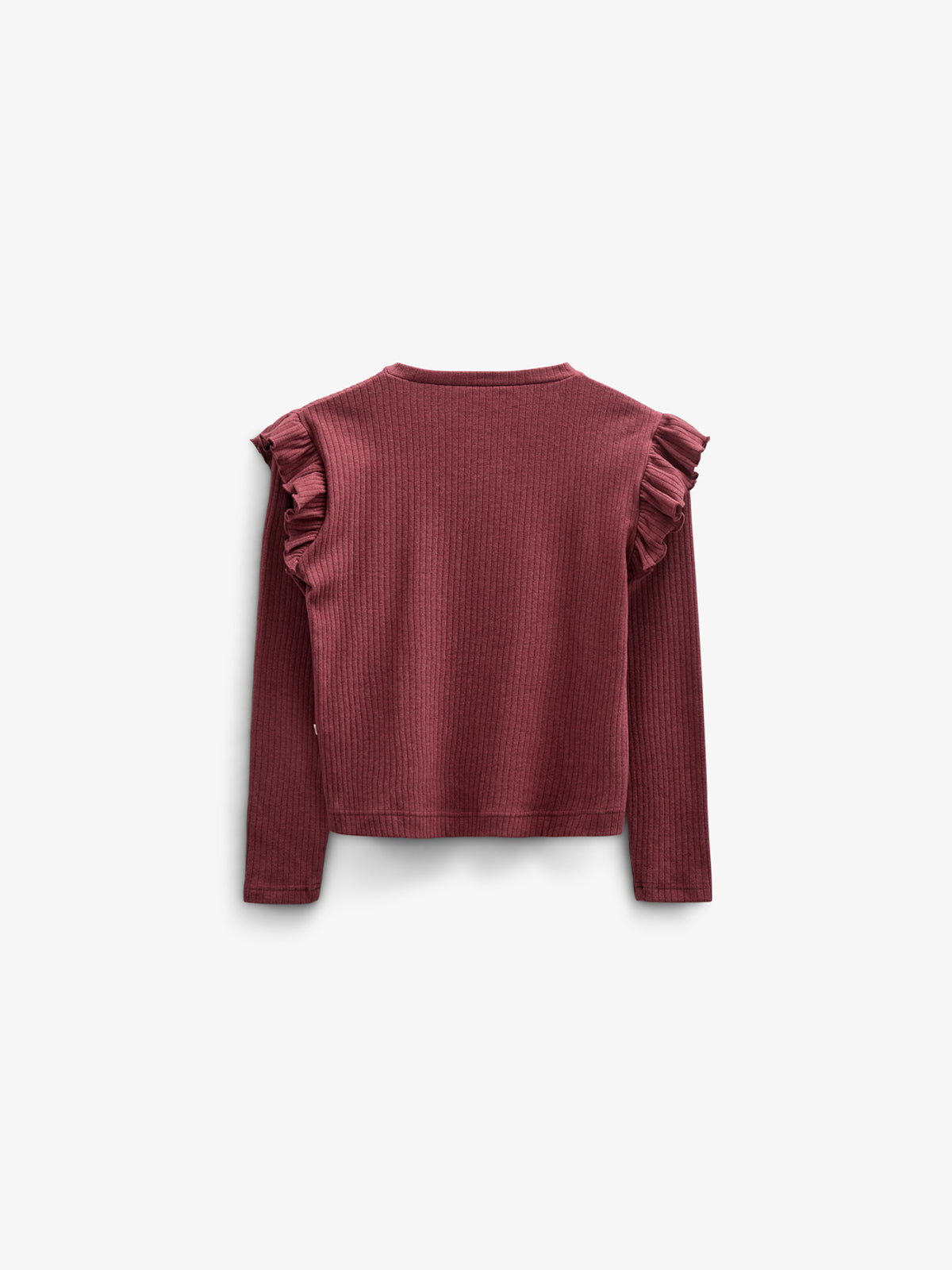 Weiche Ripp-Rüschenbluse - Tween - Burgundy Melange | 100696 Alana
