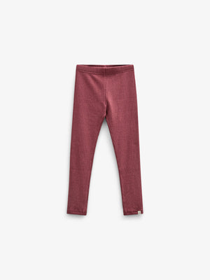 Weiche Ripp-Leggings - Kids - Burgundy Melange | 100698 Alana