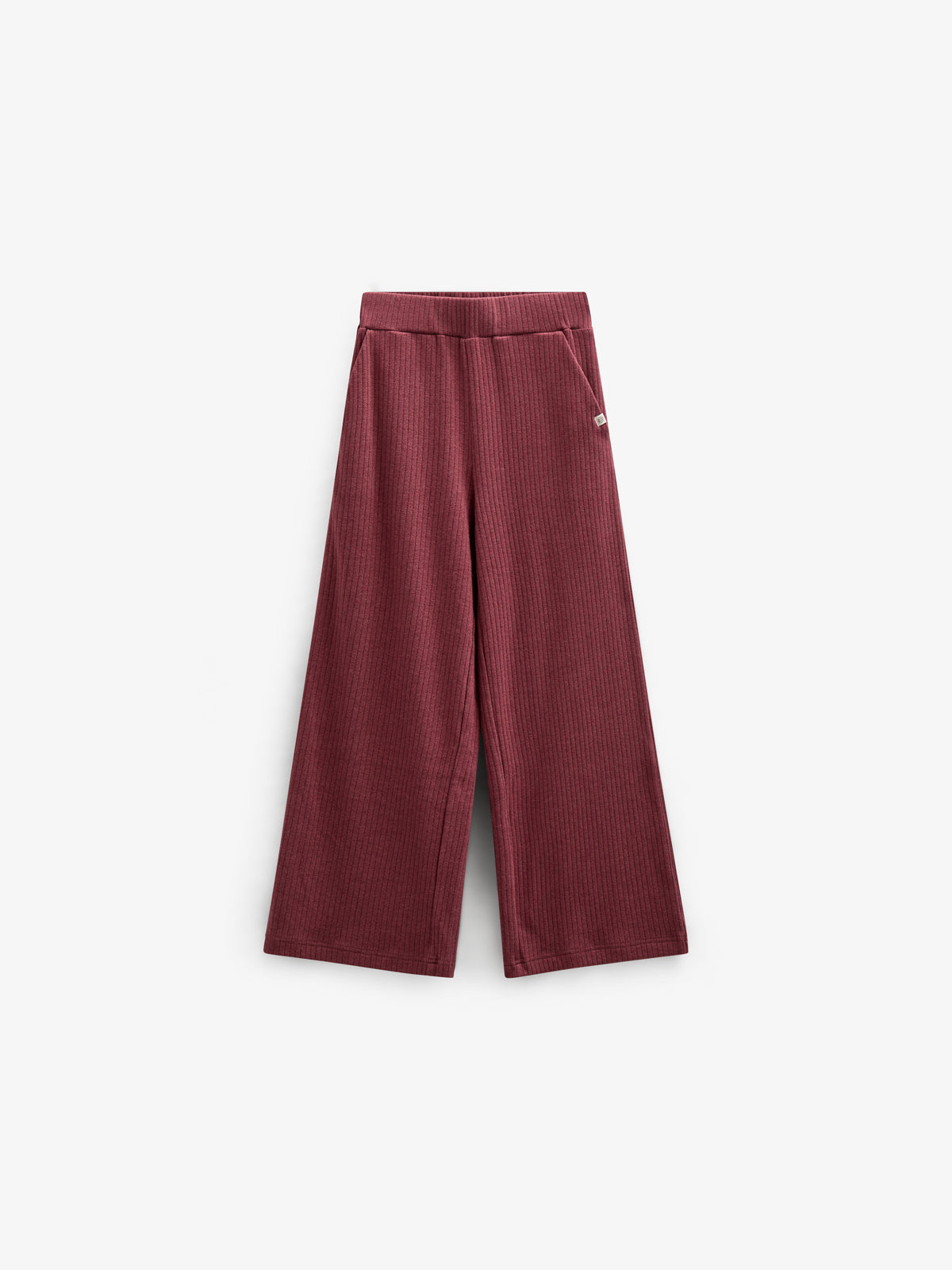 Weiche Ripp-Hose mit weitem Bein - Tween - Burgundy Melange | 100702 Alana