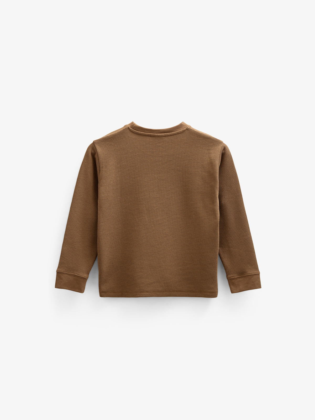 Texturiertes Langarm-T-Shirt - Kids - Coffee | 100705 Malthe