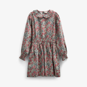 Bedrucktes Popeline-Kleid aus Baumwolle mit Gummizug in der Taille - Tween - Rose / Green | 100720 Amy
