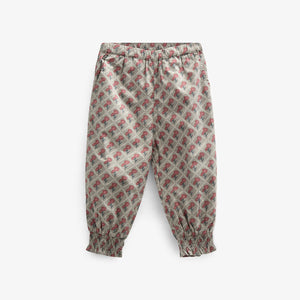 Bedruckte Popeline-Hose aus Baumwolle - Kids - Green w. Vintage Red | 100723 Amine