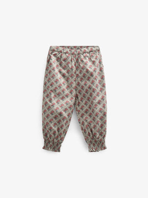 Bedruckte Popeline-Hose aus Baumwolle - Kids - Green w. Vintage Red | 100723 Amine