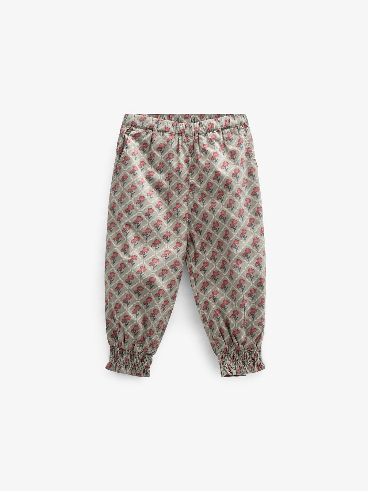 Bedruckte Popeline-Hose aus Baumwolle - Kids - Green w. Vintage Red | 100723 Amine