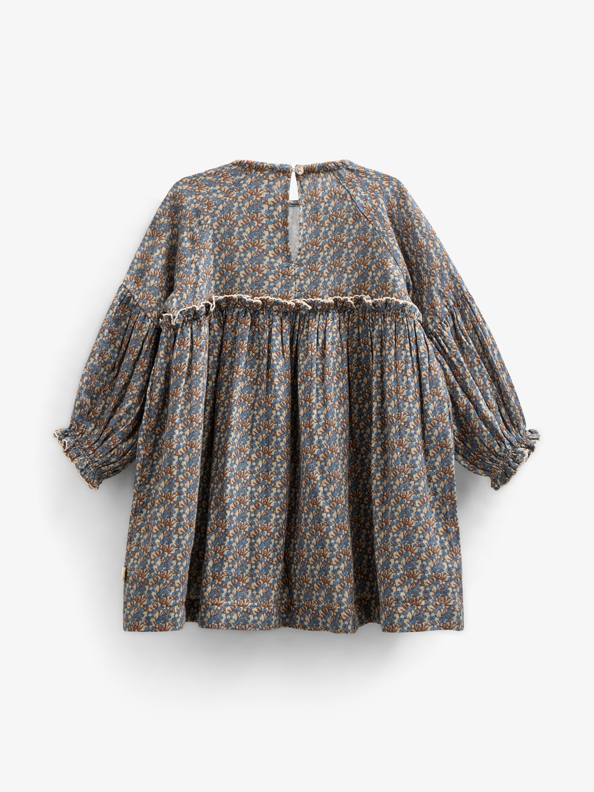 Bedrucktes Kleid aus doppelter Gaze - Kids - Blue / Brown | 100727 Maggie
