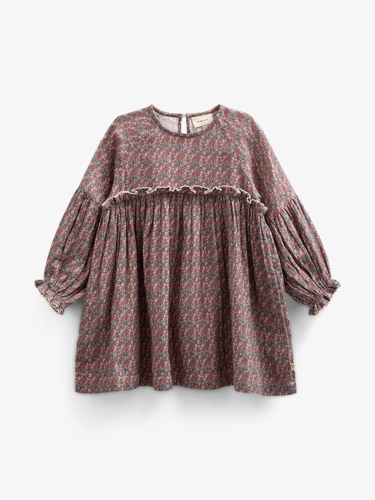 Bedrucktes Kleid aus doppelter Gaze - Kids - Rose / Green | 100728 Maggie