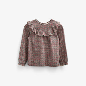 Bedruckte Zwei-Wege-Bluse aus doppelter Gaze - Kids - Rose / Green | 100731 Maggie
