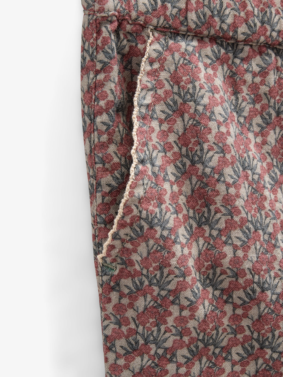 Bedruckte Doppelgaze-Hose - Kids - Rose / Green | 100734 Maggie