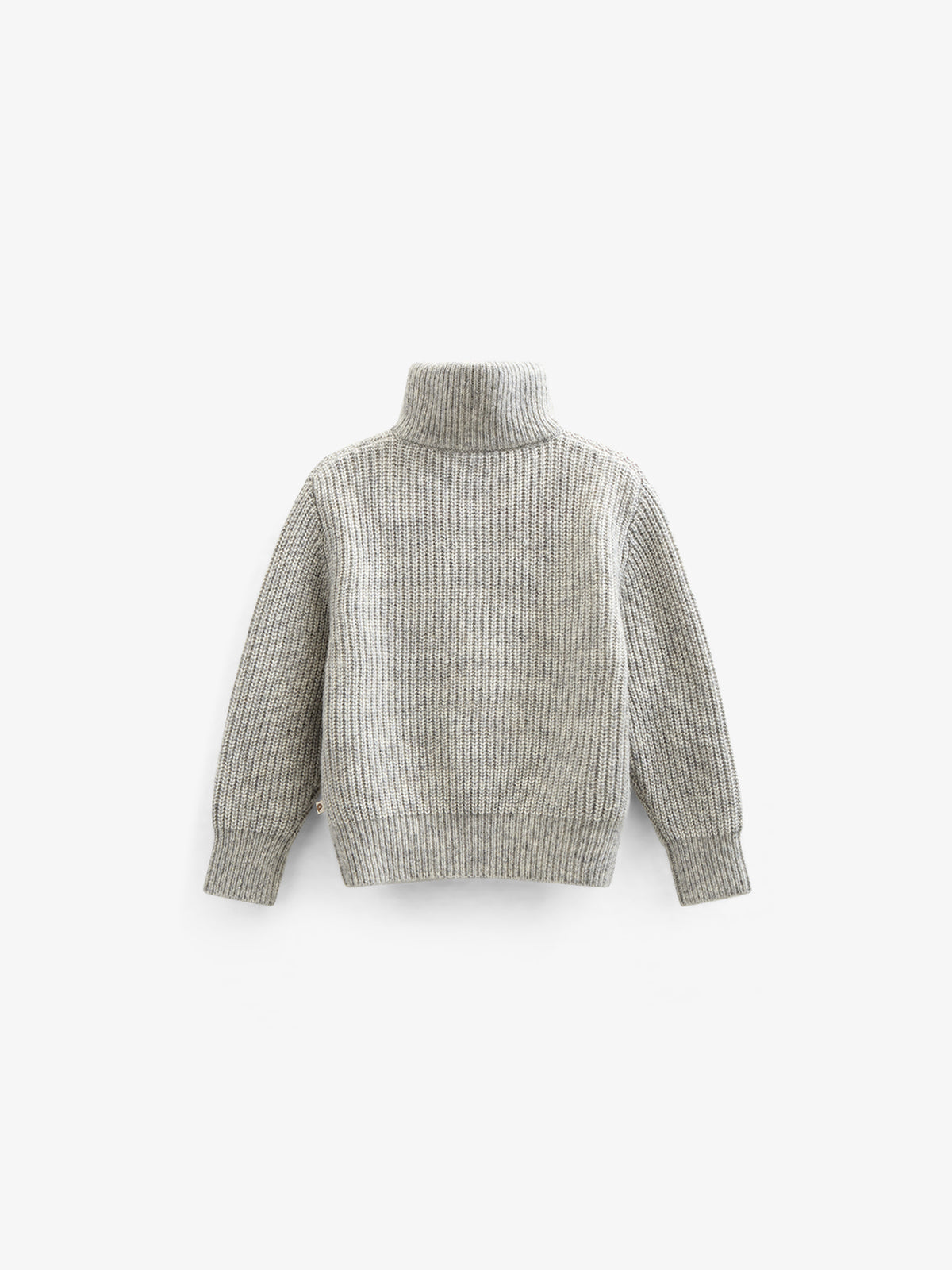 Woll Mix-Pullover mit halbem Reißverschluss - Kids - Grey Melange | 100752 Adam