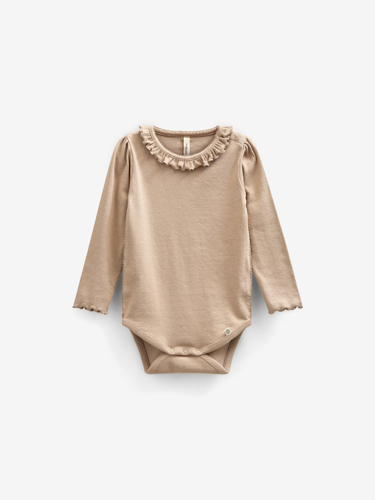 Langärmeliger Body aus Modalripp mit Picot-Rand - Kids - Caffe Latte | 100784 Mia