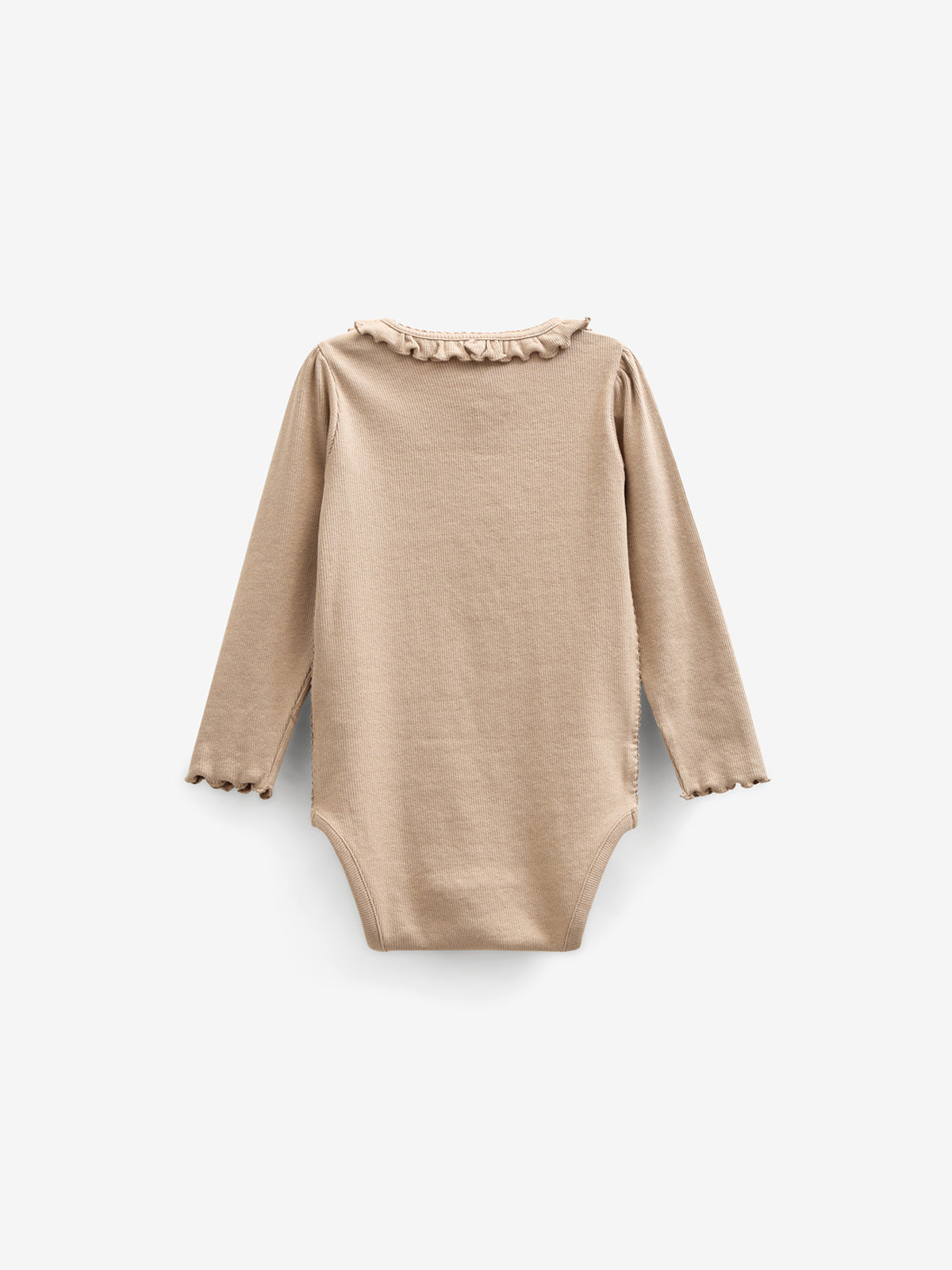 Langärmeliger Body aus Modalripp mit Picot-Rand - Kids - Caffe Latte | 100784 Mia