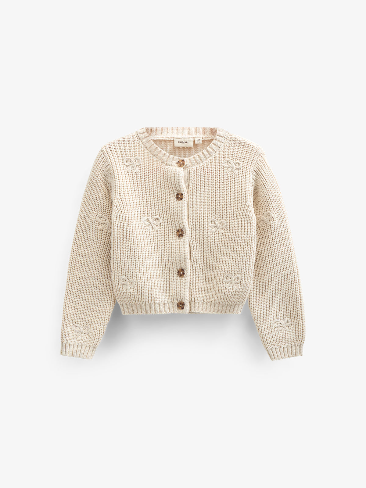 Baumwollstrickjacke mit Schleifen - Kids - Nature | 100790 Freya