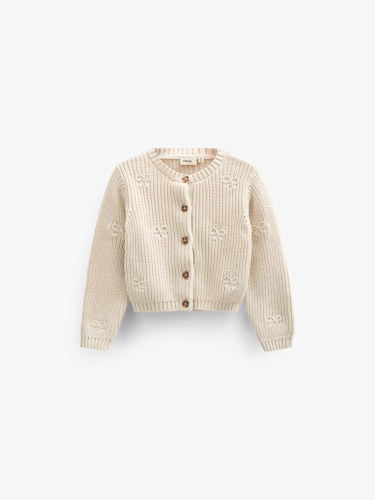 Baumwollstrickjacke mit Schleifen - Kids - Nature | 100790 Freya