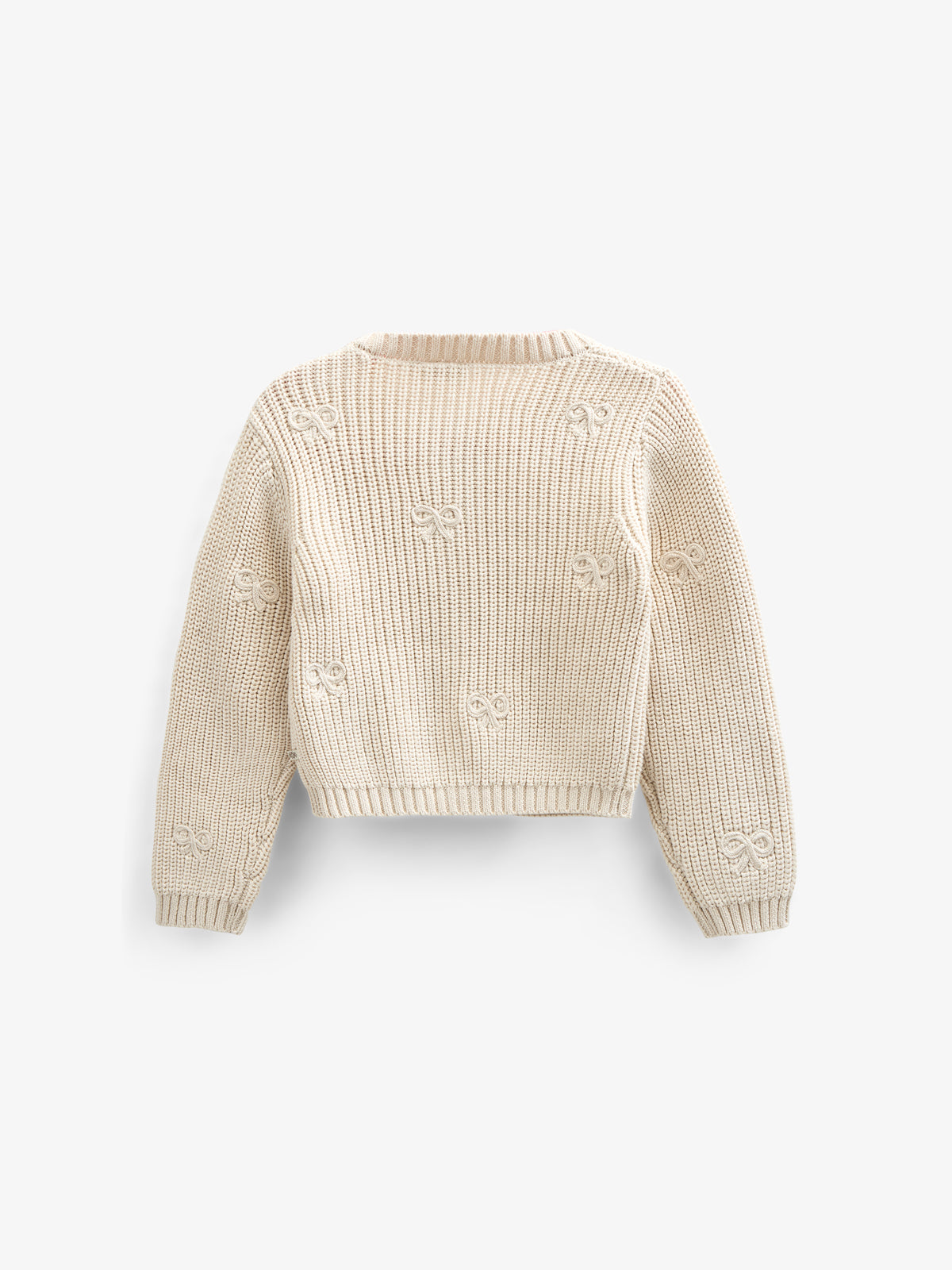 Baumwollstrickjacke mit Schleifen - Kids - Nature | 100790 Freya