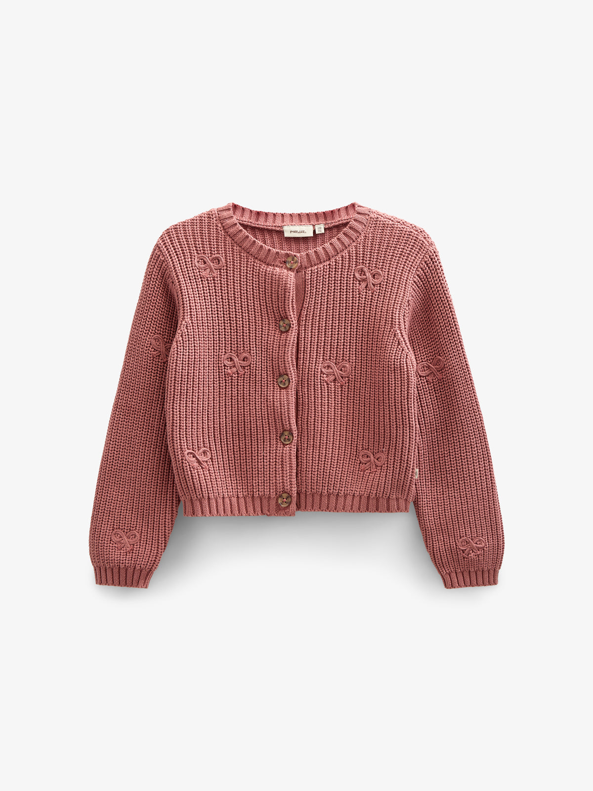 Baumwollstrickjacke mit Schleifen - Kids - Old Rose | 100792 Freya
