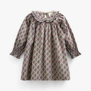Bedrucktes Kleid aus Baumwollpopeline - Kids - Green w. Vintage Red | 100802 Amine