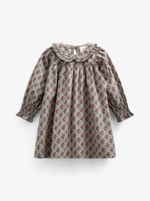 Bedrucktes Kleid aus Baumwollpopeline - Kids - Green w. Vintage Red | 100802 Amine