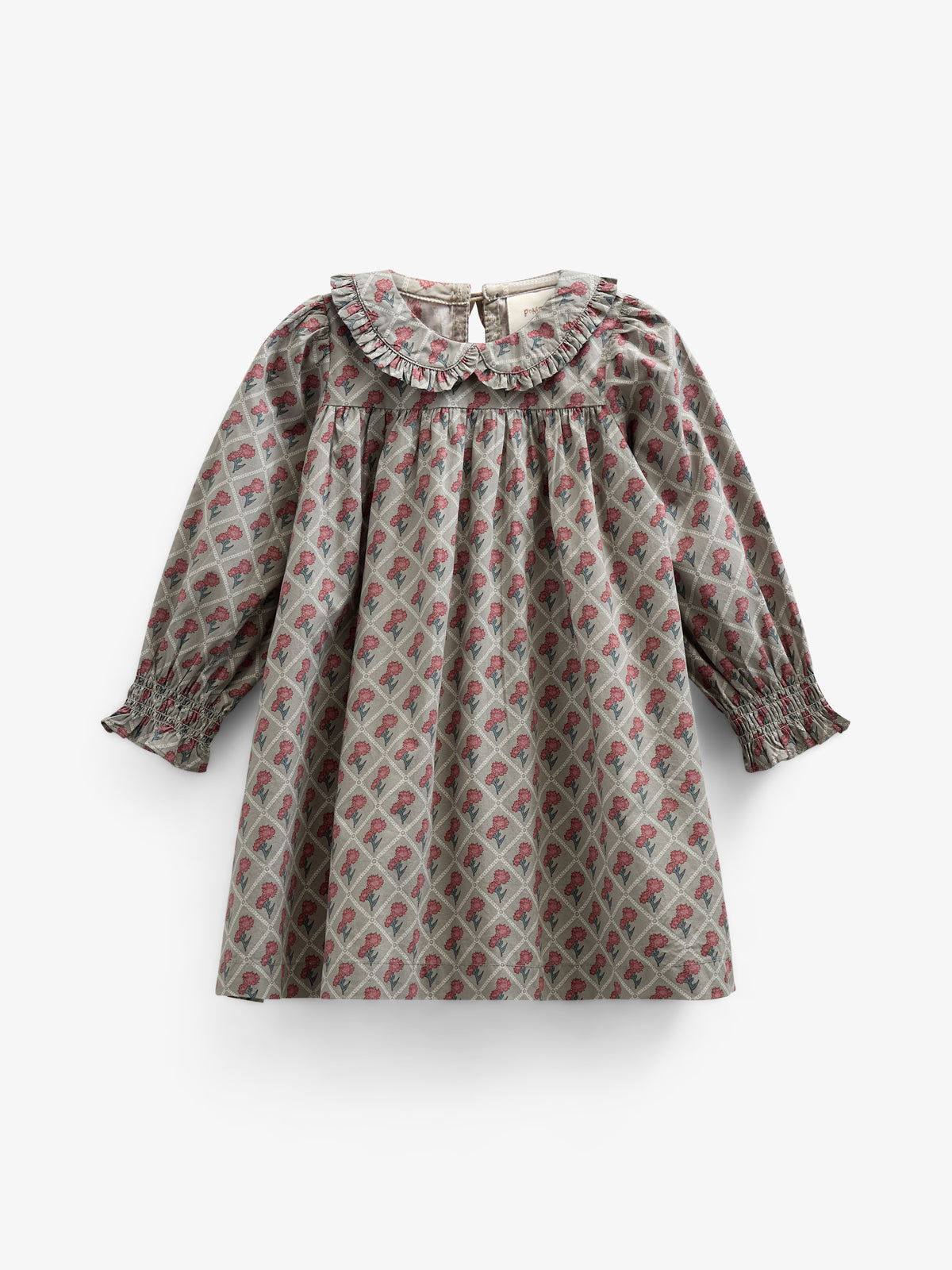 Bedrucktes Kleid aus Baumwollpopeline - Kids - Green w. Vintage Red | 100802 Amine