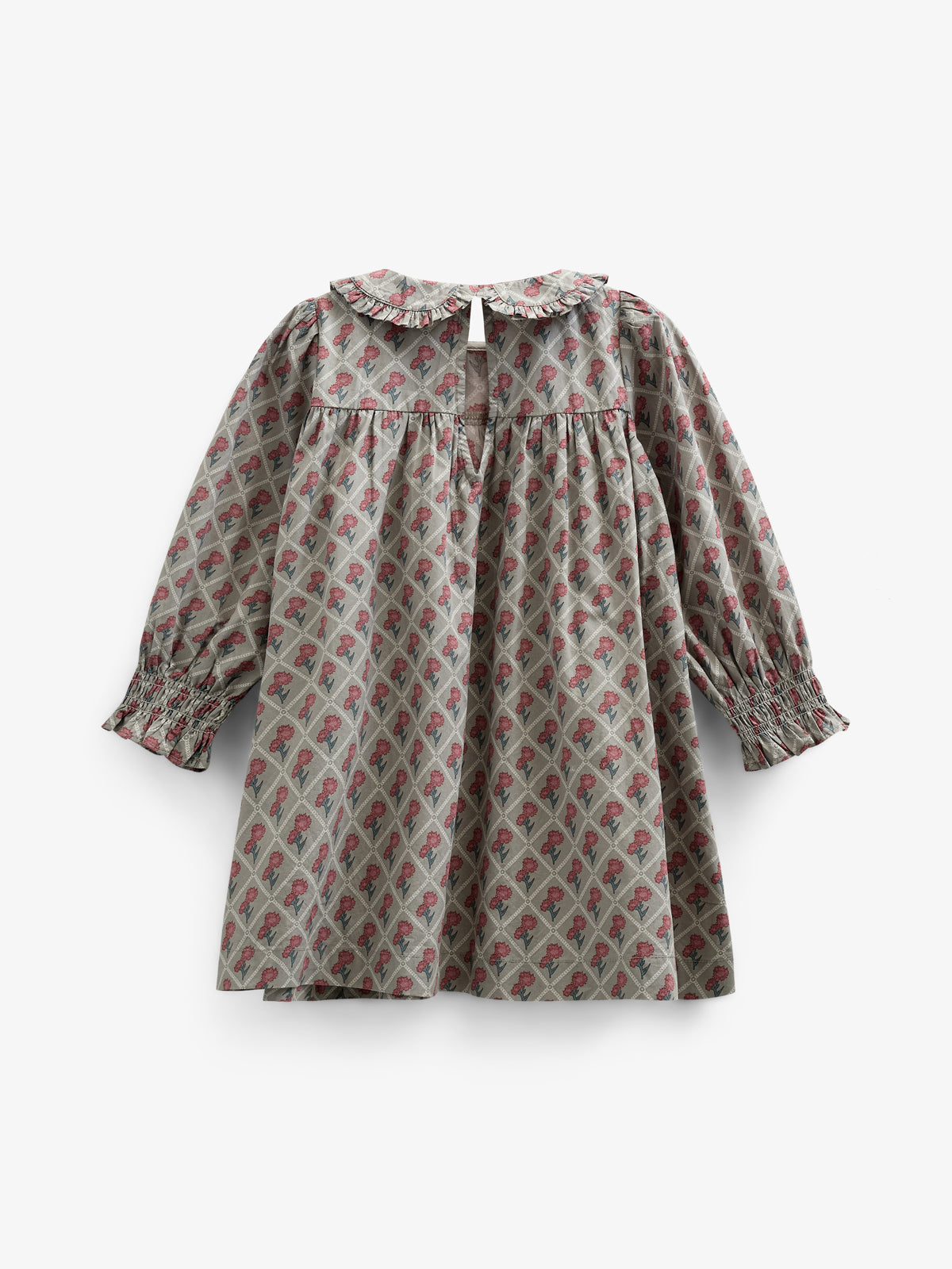 Bedrucktes Kleid aus Baumwollpopeline - Kids - Green w. Vintage Red | 100802 Amine