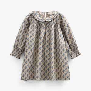 Bedrucktes Kleid aus Baumwollpopeline - Kids - Caffe Latte w. Blue | 100803 Amine