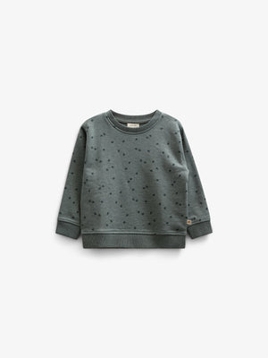 Bedrucktes Jersey-Sweatshirt mit Rundhalsausschnitt - Kids - Dark Green Melange | 100820 Tyler