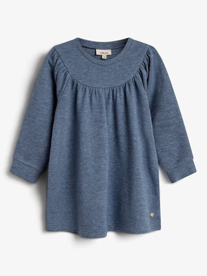 Plüsch-Jersey-Kleid - Little - Blue Melange