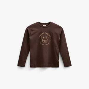 Langärmeliges T-Shirt aus Slub-Jersey - Tween - Chocolate | 100833 Kevin