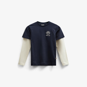 Boxy-T-Shirt mit zwei Ärmeln - Kids - Navy | 100836 Alex
