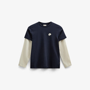 Boxy-T-Shirt mit zwei Ärmeln - Tween - Navy | 100837 Alex