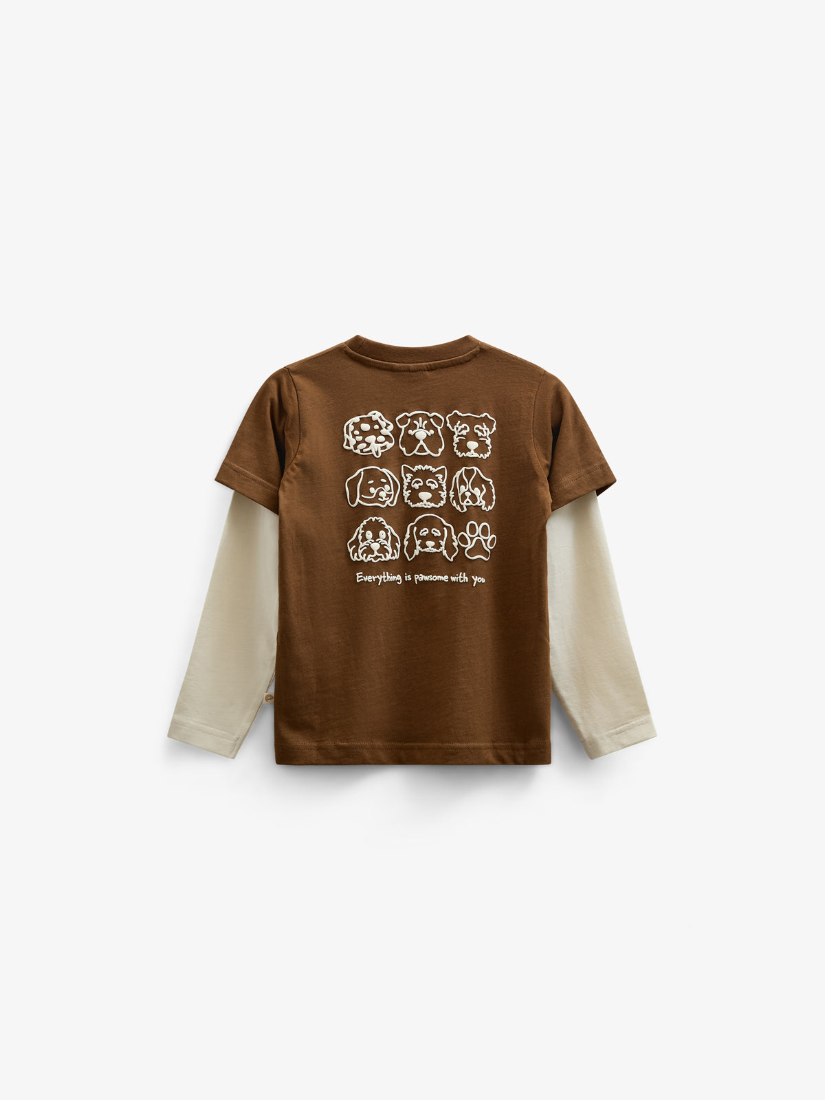 Boxy-T-Shirt mit zwei Ärmeln - Kids - Coffee | 100838 Alex