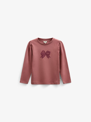 Langärmliges T-Shirt mit Frontprint - Tween - Old Rose | 100847 Kendell