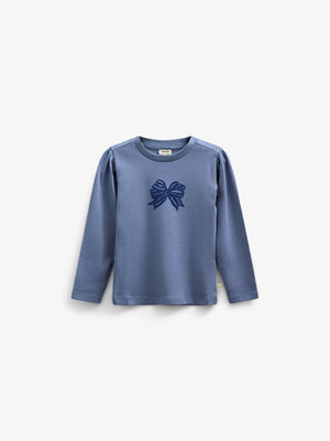 Langärmliges T-Shirt mit Frontprint - Tween - Blue | 100851 Kendell