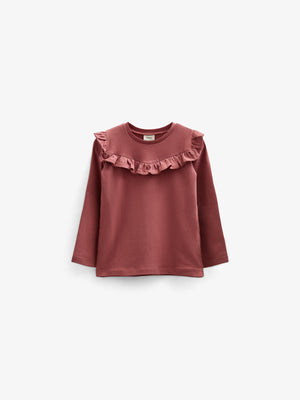 Rüschen-Jersey-Bluse - Kids - Vintage Red | 100860 Talia