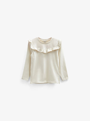 Rüschen-Jersey-Bluse - Kids - Off White | 100862 Talia