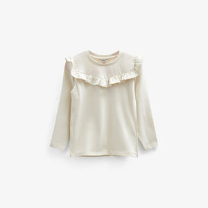 Rüschen-Jersey-Bluse - Tween - Off White | 100863 Talia