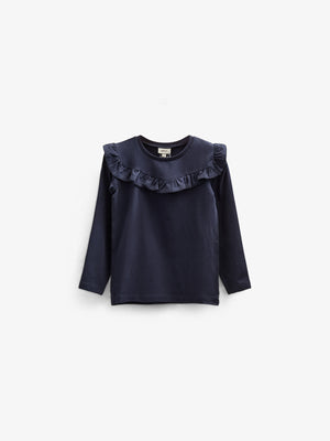 Rüschen-Jersey-Bluse - Kids - Navy | 100864 Talia