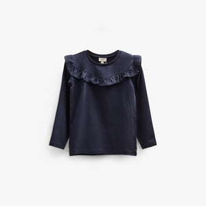 Rüschen-Jersey-Bluse - Tween - Navy | 100865 Talia