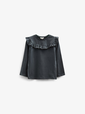 Rüschen-Jersey-Bluse - Kids - Forrest Green | 100866 Talia