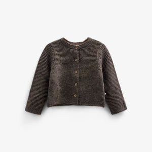 Strickjacke aus Wolle - Tween - Chocolate Melange | 100877 Maya