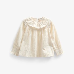 Baumwollbluse mit Kragen - Kids - Off White | 100883 Claire