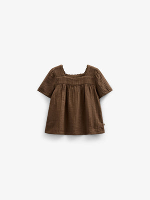 Gauze-Bluse mit Kurzen Ärmeln - Kids - Dark Brown | 100916 Jasmine