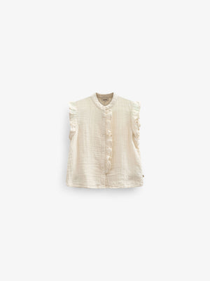 Ärmelloses Top aus Gaze - Tween - Off White | 100931 Jasmine