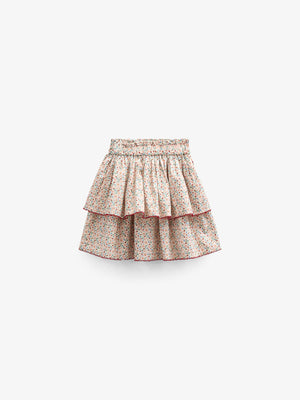 Poplin-Rock mit Blumenmuster und Rüsche - Kids - Rose | 100952 Poppy