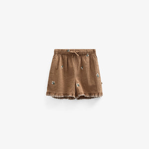 Bestickte Seersucker-Shorts - Kids - Coconut | 100986 Nora